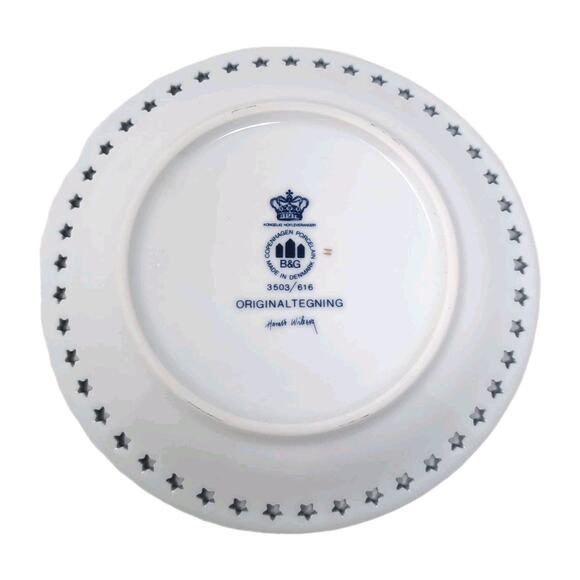 Bing & Grondahl B&G Harald Wiberg Tomten Plate 3503/616 Cat Gnome Snow Denmark - Picture 3 of 5